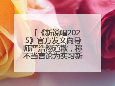 《新说唱2025》官方发文向导师严浩翔道歉，称不当言论为实习新人操作