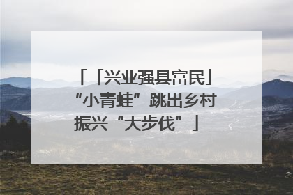 「兴业强县富民」“小青蛙”跳出乡村振兴“大步伐”