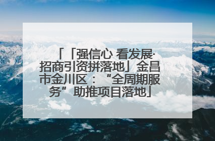 「强信心 看发展·招商引资拼落地」金昌市金川区：“全周期服务”助推项目落地