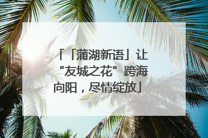 「蒲湖新语」让“友城之花”跨海向阳，尽情绽放