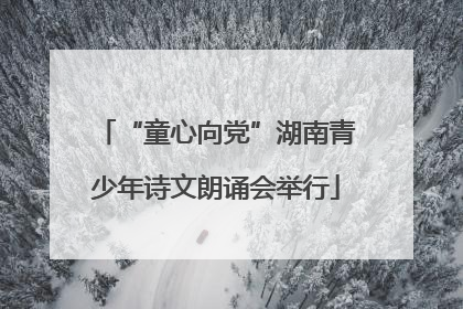 “童心向党”湖南青少年诗文朗诵会举行