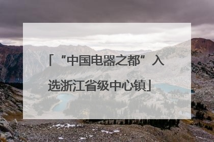 “中国电器之都”入选浙江省级中心镇