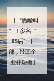 “嗷嗷叫”！多名“85后”干部，挂职企业补短板