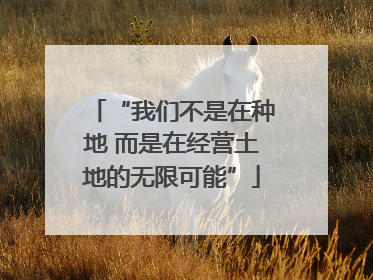 “我们不是在种地 而是在经营土地的无限可能”