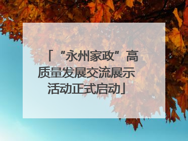 “永州家政”高质量发展交流展示活动正式启动