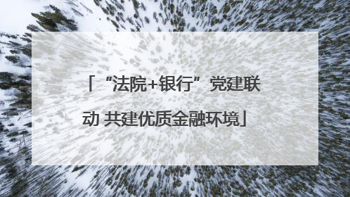 “法院+银行”党建联动 共建优质金融环境