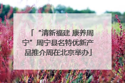 “清新福建 康养周宁”周宁县名特优新产品推介周在北京举办