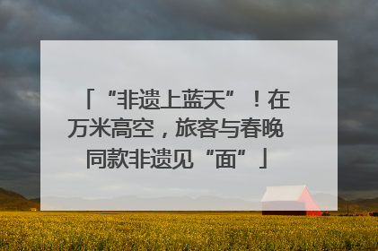 “非遗上蓝天”！在万米高空，旅客与春晚同款非遗见“面”