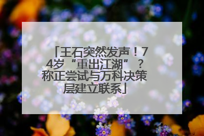王石突然发声！74岁“重出江湖”？称正尝试与万科决策层建立联系