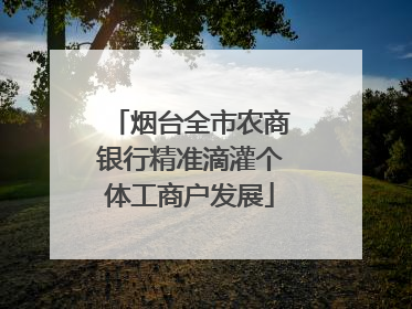 烟台全市农商银行精准滴灌个体工商户发展
