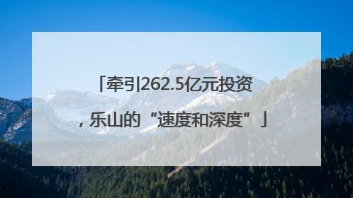 牵引262.5亿元投资，乐山的“速度和深度”