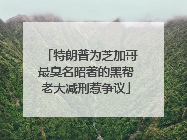 特朗普为芝加哥最臭名昭著的黑帮老大减刑惹争议