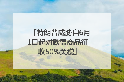 特朗普威胁自6月1日起对欧盟商品征收50%关税