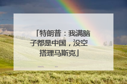 特朗普：我满脑子都是中国，没空搭理马斯克