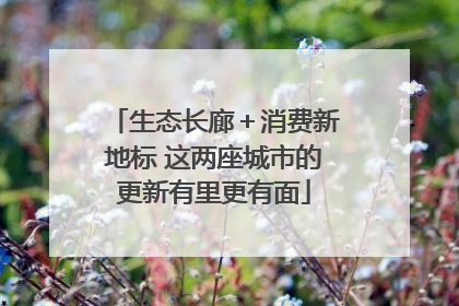 生态长廊＋消费新地标 这两座城市的更新有里更有面
