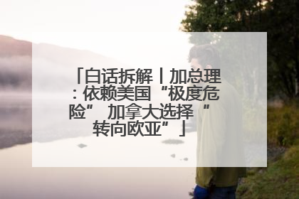 白话拆解丨加总理：依赖美国“极度危险” 加拿大选择“转向欧亚”