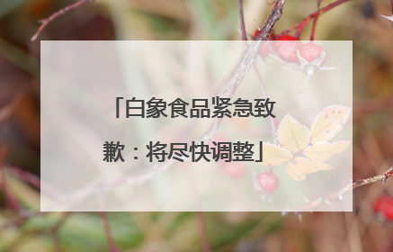 白象食品紧急致歉：将尽快调整