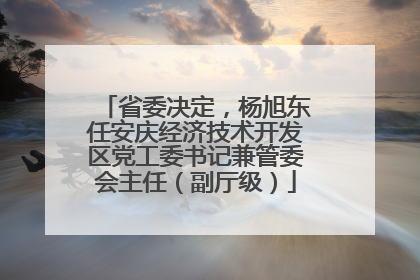 省委决定，杨旭东任安庆经济技术开发区党工委书记兼管委会主任（副厅级）