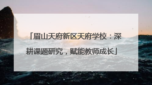 眉山天府新区天府学校：深耕课题研究，赋能教师成长