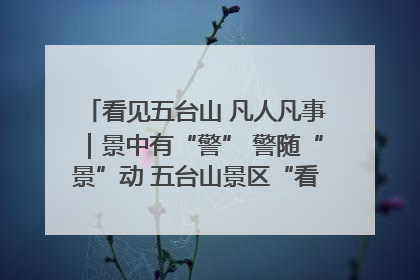看见五台山 凡人凡事｜景中有“警” 警随“景”动 五台山景区“看得见”的平安守护