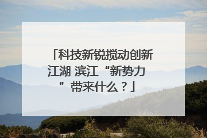 科技新锐搅动创新江湖 滨江“新势力”带来什么？