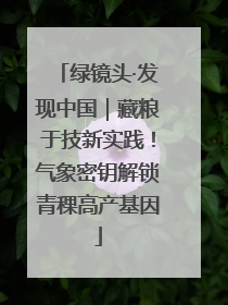 绿镜头·发现中国｜藏粮于技新实践！气象密钥解锁青稞高产基因