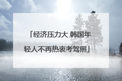 经济压力大 韩国年轻人不再热衷考驾照