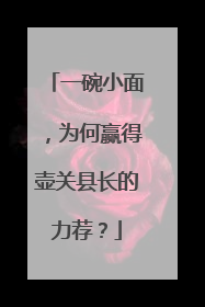 一碗小面，为何赢得壶关县长的力荐？