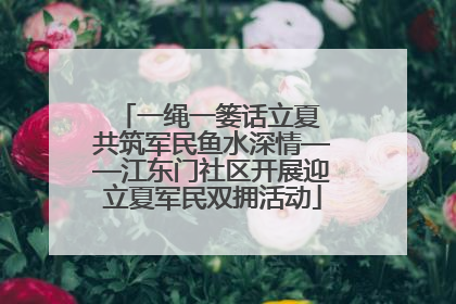 一绳一篓话立夏 共筑军民鱼水深情——江东门社区开展迎立夏军民双拥活动