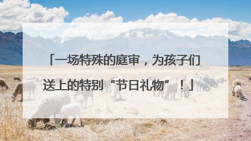 一场特殊的庭审，为孩子们送上的特别“节日礼物”！