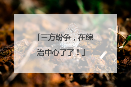 三方纷争，在综治中心了了！