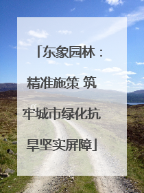 东象园林：精准施策 筑牢城市绿化抗旱坚实屏障