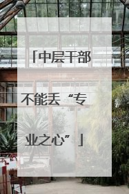 中层干部不能丢“专业之心”