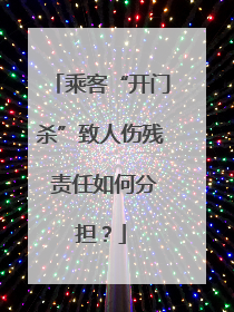 乘客“开门杀”致人伤残 责任如何分担？