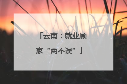 云南：就业顾家“两不误”