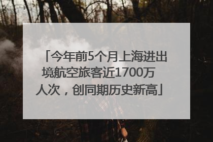 今年前5个月上海进出境航空旅客近1700万人次，创同期历史新高