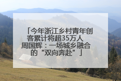 今年浙江乡村青年创客累计将超35万人 周国辉：一场城乡融合的“双向奔赴”