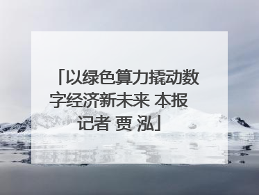 以绿色算力撬动数字经济新未来 本报记者 贾 泓