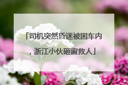 司机突然昏迷被困车内，浙江小伙砸窗救人