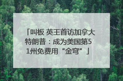 叫板 英王首访加拿大 特朗普：成为美国第51州免费用“金穹”