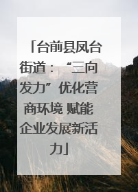 台前县凤台街道：“三向发力”优化营商环境 赋能企业发展新活力