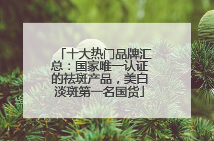十大热门品牌汇总：国家唯一认证的祛斑产品，美白淡斑第一名国货