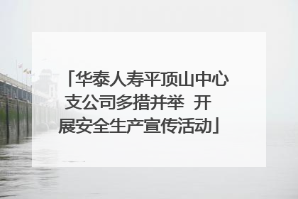 华泰人寿平顶山中心支公司多措并举  开展安全生产宣传活动