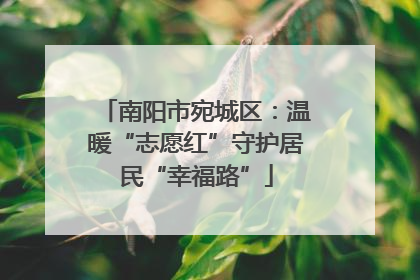 南阳市宛城区：温暖“志愿红”守护居民“幸福路”
