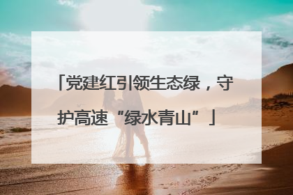 党建红引领生态绿，守护高速“绿水青山”
