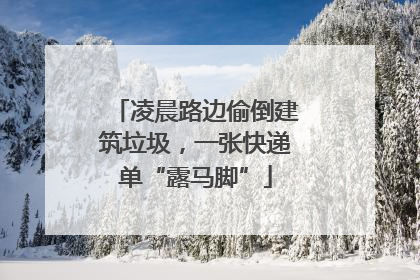 凌晨路边偷倒建筑垃圾，一张快递单“露马脚”