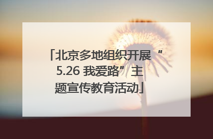 北京多地组织开展“5.26 我爱路”主题宣传教育活动