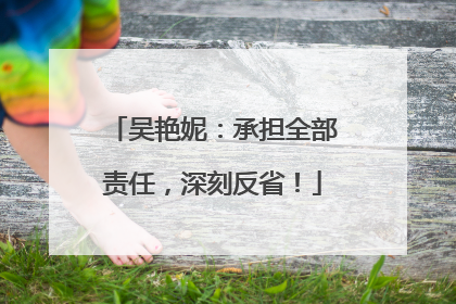 吴艳妮：承担全部责任，深刻反省！