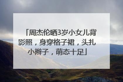 周杰伦晒3岁小女儿背影照，身穿格子裙，头扎小辫子，萌态十足