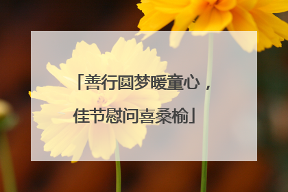 善行圆梦暖童心，佳节慰问喜桑榆